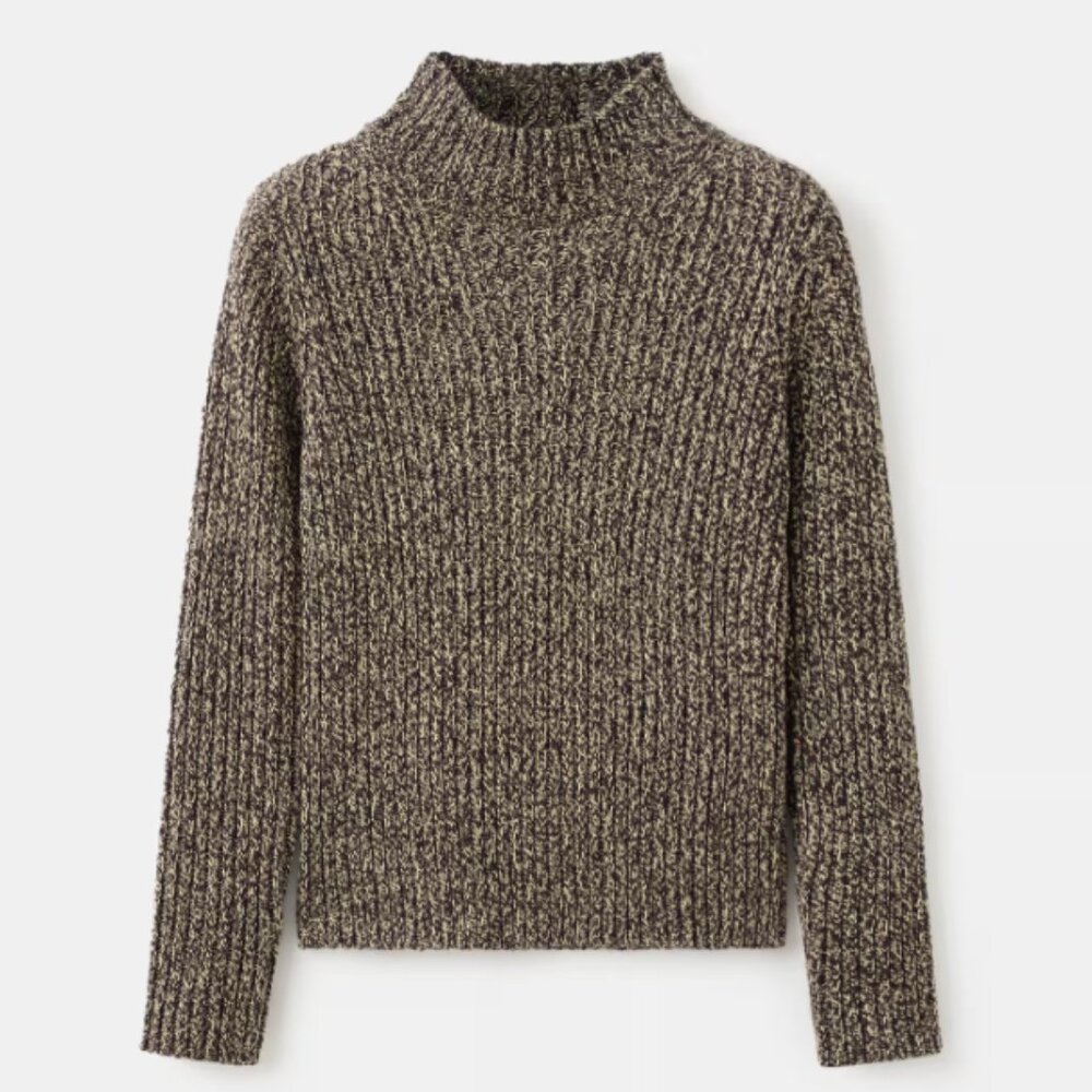 Speckled perkins-neck sweater